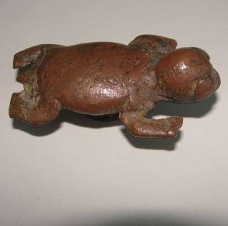 Old African Bronze Baule Ashanti Burkina Turtle Frog Froggy Sea Fish Goldweight