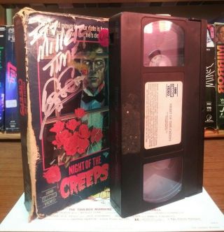 Night Of The Creeps VHS 1986 Very Rare Release Signed By Tom Atkins 3