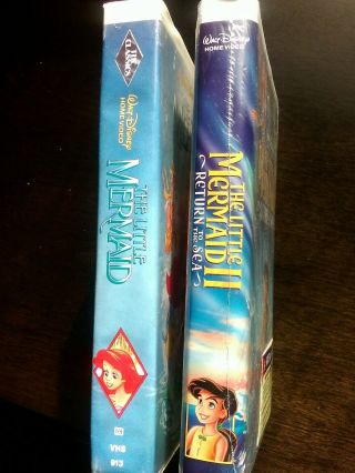 Disney VHS Black Diamond Classic The Little Mermaid RARE & 2 Ariels Adventure 3
