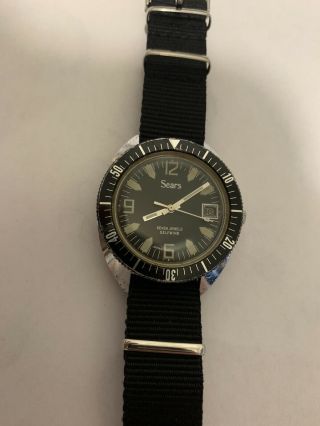 Vintage Rare Mens Sears Tradition Skin Diver Dive Watch Japan Automatic Selfwind
