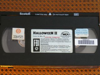 Halloween Ii Vhs Vg Mega Rare French Ntsc Cult Tape Only