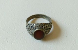 Extremely Ancient Roman Ring Metal Color Silver Artifact Rare Type