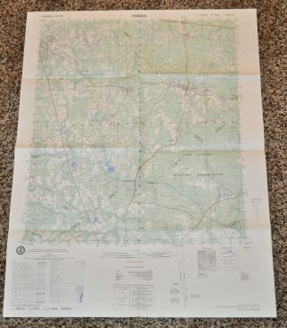 1980 Harlem Georgia Fort Gordon Topo U.  S.  Geological Survey Map 30 " T X 22 " W