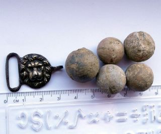 Very rare lead musket balls & miltary buckle - from Waterloo 1815 3