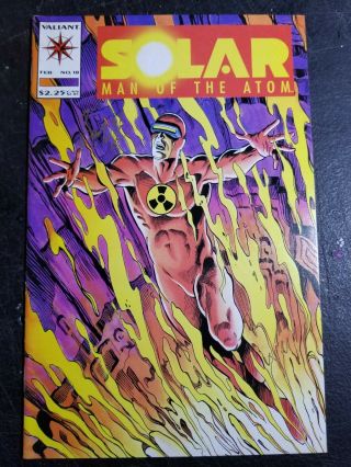 Very Rare Signed Comic Book Solar Man Of The Atom 18 Valiant Kevin Van Hook