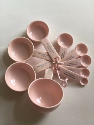 Kitchenaid Measuring Cups Spoons Pink Rare Full Set