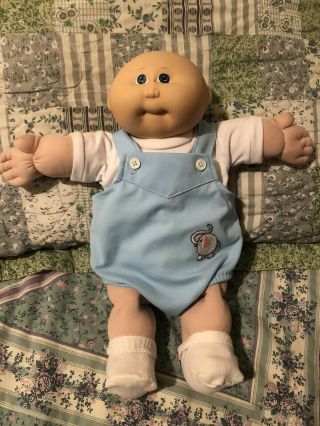 Vintage 1978 - 1982 Cabbage Patch Kids Doll Bald With Blue Eyes Clothes