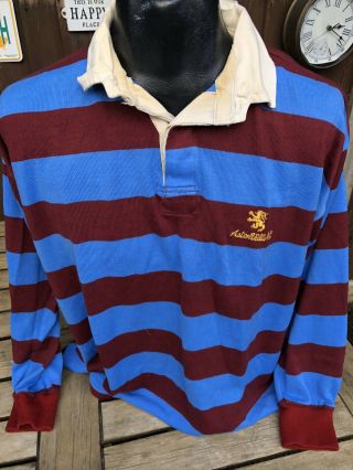 Vintage Aston Villa Home Rugby Shirt Size Large Long Sleeves Retro Rare Avfc