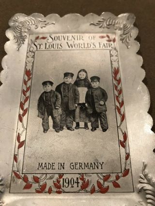 Rare Antique 1904 World’s Fair St.  Louis Exposition Metal Tip Tray Made Germany