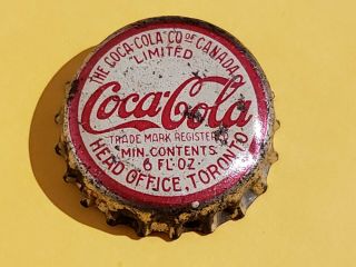 Coca Cola Canada Soda Bottle Cap Crown Coke Beer Old Rare Cork 1915
