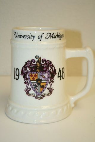 Vintage 1948 University Of Michigan Beer Stein " Marry " Mug Cup Nassau Rare