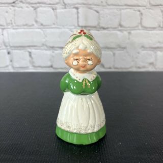 Vintage Lefton Napco Mrs.  Santa Clause Green Dress Rare
