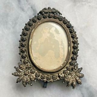 Late 19thc Antique Miniature Silver Plated Picture Frame