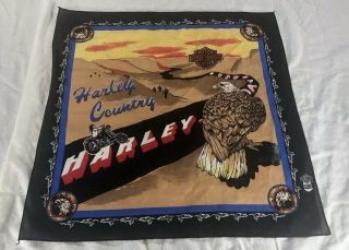 Vintage Rare Harley Davidson Harley Country Bandana 22x 22 Harley Eagle Bandanna