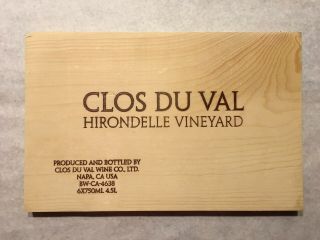 1 Rare Wine Wood Panel Clos Du Val Hirondelle Napa Vintage Crate Box 8/19 340