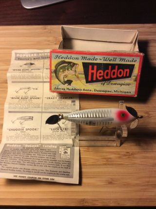 Vintage Heddon Wounded Spook Fishing Lure Model 9140 Xrw W/box & Insert