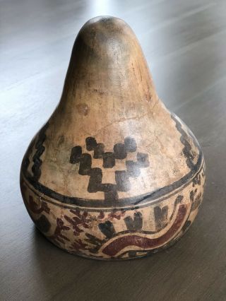 Unique “gourd " Shaped Vessel 6”x7” Pre - Columbian Pottery Cocle,  Panamá (restored)
