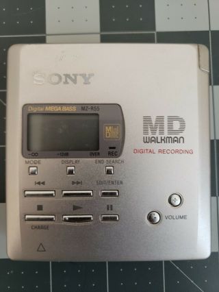 Sony Mz - R55 Md Walkman Silver Minidisc Player Recorder As - Is Very Rare Woow