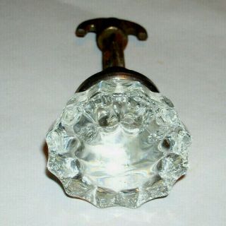 Vintage Crystal Glass 12 Point Door Knob With Special Shaft