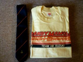 Vintage 1983 Randy Mamola /hb Suzuki Team T - Shirt - Very Rare Plus Hb Tie