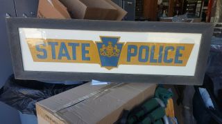 Rare Pa State Police Blue & Gold Vehicle Door Decal 1970 