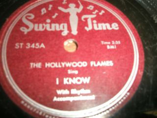 78 Rpm (rare).  Record: (the Hollwood Flames) " Let 