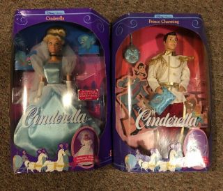 Cinderella And Prince Charming Barbie Doll Set 1991 Mattel Disney Classics - Vg