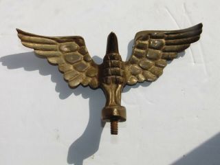 Vintage Brass Eagle Finial Flag Pole Topper 6 " Wingspan With Screw Base