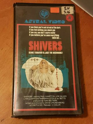 Shivers Vhs Astral Video Clamshell Rare Horror Movie Htf Cronenberg Videodrome