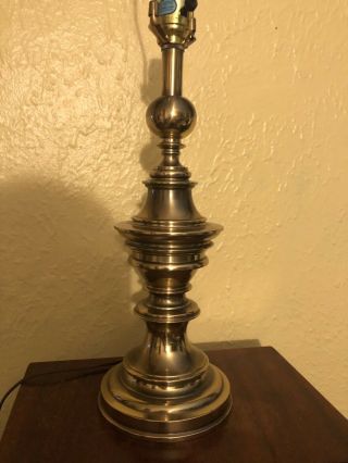 Vintage Antique Brass Stiffel Table Accent Lamp W/lampshade Ba - 6169
