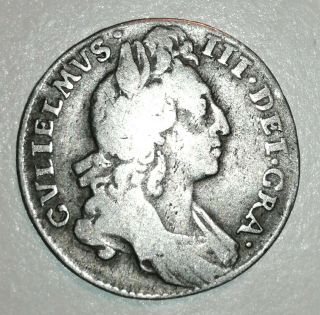 Rare 1696 Britain - Silver Sixpence 6d - Good Detail - William Iii -