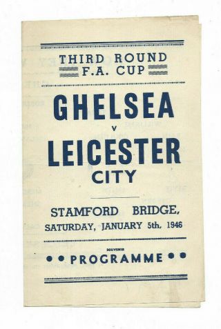 1945/46 Fa Cup 3rd Round - Chelsea V.  Leicester City (rare Pirate By Ross)