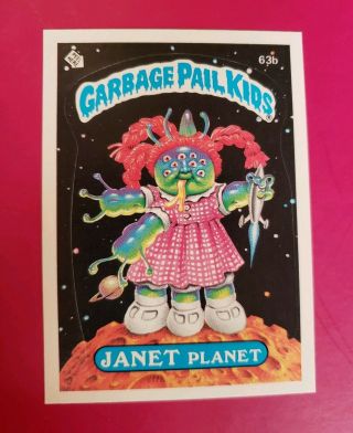 1985 Vintage Garbage Pail Kids Series 2 Os2 Janet Planet 63b Matte Back Rare