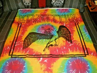 Very Rare Led Zeppelin Huge Rock Group Cloth Nylon Banner Wall Poster 36 " X 45 "