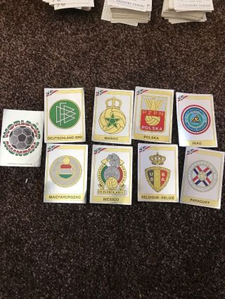 Rare Mexico 1986 World Cup Panini Stickers Foil Badges Nine