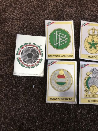 Rare Mexico 1986 World Cup Panini Stickers Foil Badges Nine 2