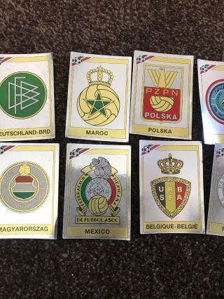 Rare Mexico 1986 World Cup Panini Stickers Foil Badges Nine 3