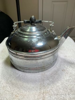Vintage Antique Paul Revere Ware Tea Pot Kettle Chrome Copper 2 1/2 Quart 3a