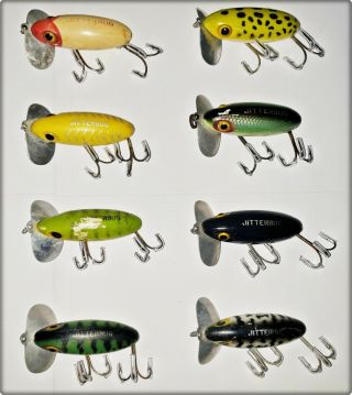 Group Of 8 All Different Color Large Size Fred Arbogast Jitterbug Lures 2