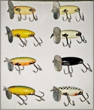 Group Of 8 All Different Color Large Size Fred Arbogast Jitterbug Lures 3
