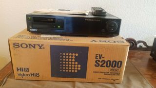 Rare Sony Ev - S2000 8mm Hi8 Stereo Hifi Editing Vcr & Remote Read