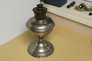 Antique Vintage Aladdin Nickel Plated Brass Oil Lamp