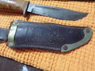Antique Small Puukko Knife Made In Finland W/orig Sheath Rare Vintage