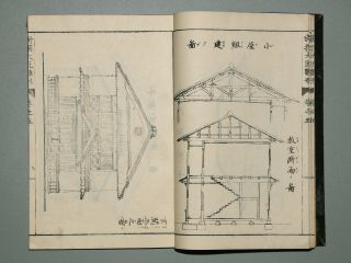 Japanese Architecture Miya Daiku Antique Woodblock Printed Book In The Meiji Era