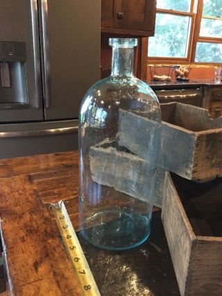 , Rare Antique Bottle Over 1 Gallon Antique Aqua Bottle