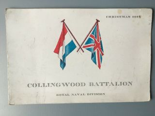 Collingwood Battalion Ww1 First World War 1914 Rare Old Christmas Card