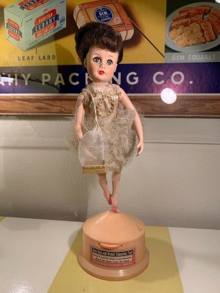 Vintage 1950s Valentine Valentina Vinyl Ballerina Doll 11vw With Tagged Stand