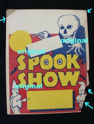 Rare Vintage Big Spook Show Stock Poster 22 X 28