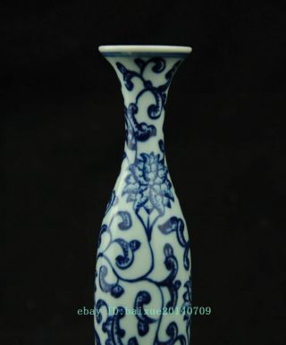 A pair Fine Chinese Blue and white porcelain vase painting flowers b02 2