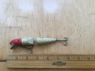 Pflueger Jointed Pal - O - Mine Rare Silver Glitter Red/white 4.  5”